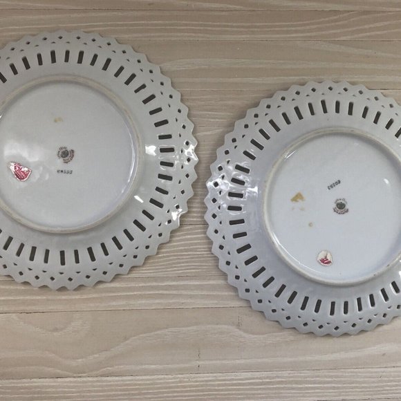 Set of 2 Vintage Lefton China Hand Painted Fruit Collectors Plate Japan - Picture 3 of 5